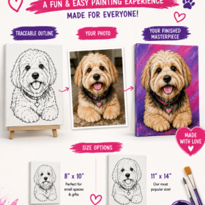 Custom Paint Your pet pre-drawn canvas
